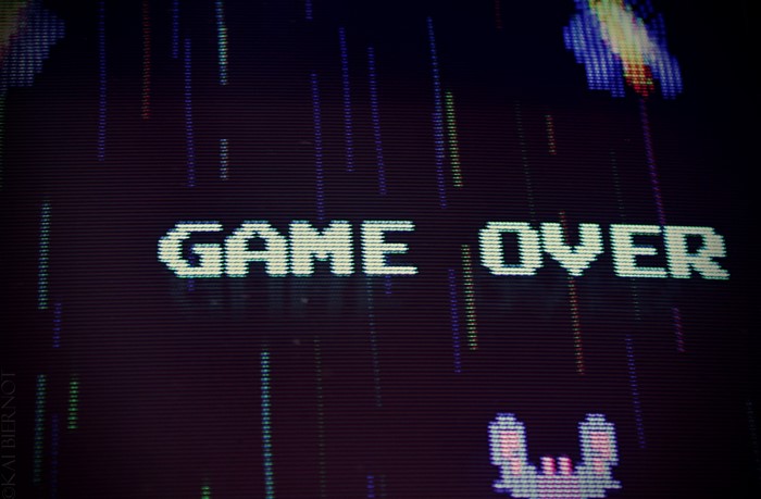 Game Over screen from a retro video game