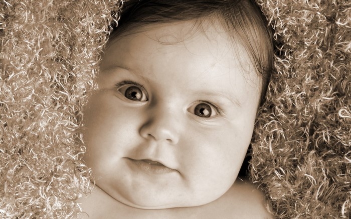 Close up portrait of a baby's face