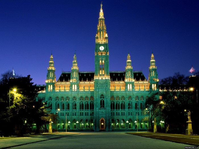 Vienna City Hall at Night