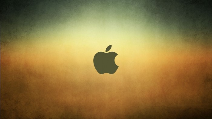 Apple logo on a grunge textured background