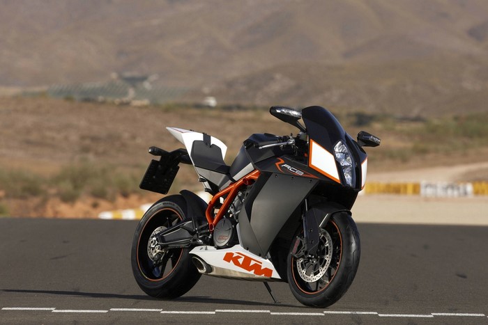 KTM RC8 motorcycle on a race track