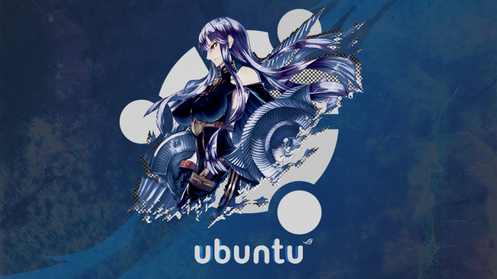 Selvaria Bles from Valkyria Chronicles with Ubuntu logo
