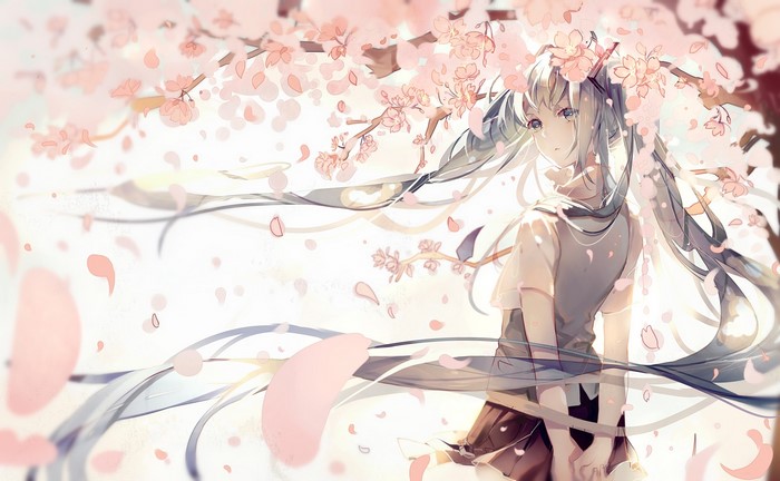 Hatsune Miku with Cherry Blossoms