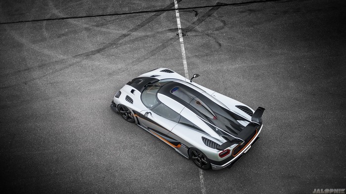 Koenigsegg Agera One:1 sports car on asphalt