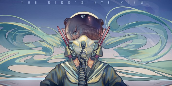 Hatsune Miku from Vocaloid in pilot gear