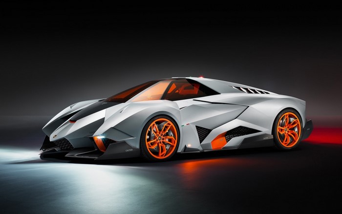 Lamborghini Egoista concept car with orange accents