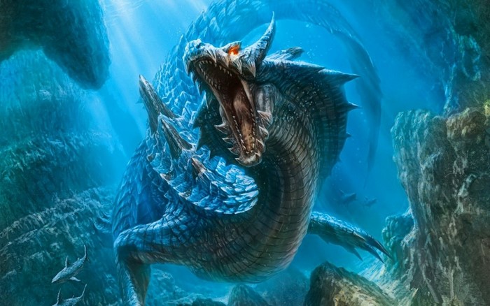 Lagiacrus from Monster Hunter underwater