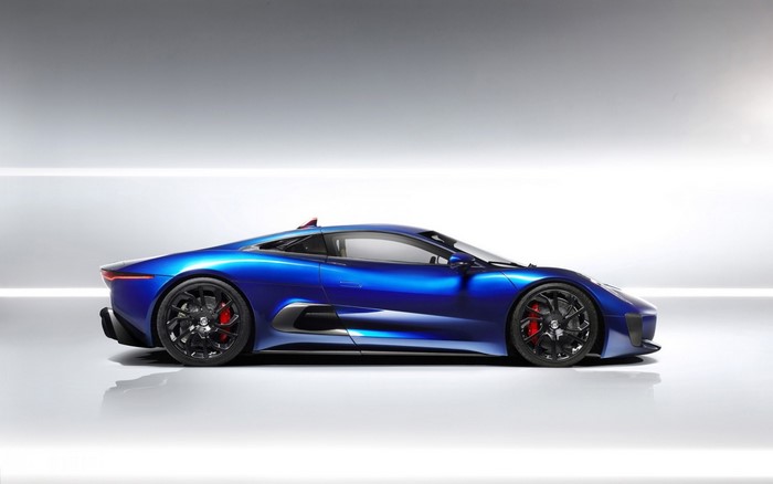 Blue Jaguar C-X75 Concept Sports Car