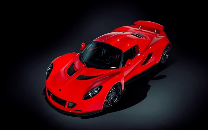 Red Hennessey Venom GT sports car