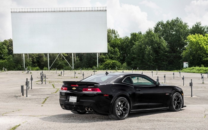 Black Chevrolet Camaro Z28 at a Drive-In Theater