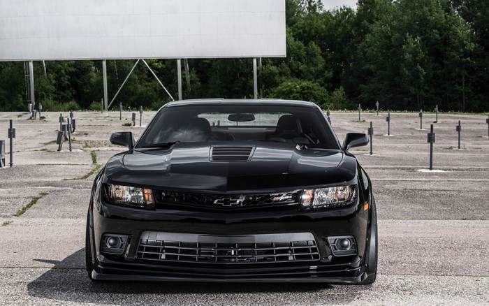 Black Chevrolet Camaro Z28 at Drive-in Theater