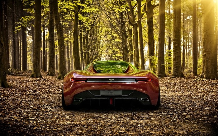 Aston Martin DBC concept car in a forest