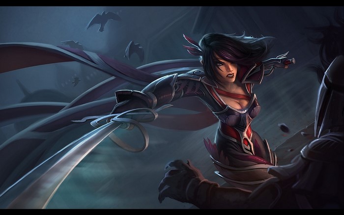 Fiora from League of Legends fighting