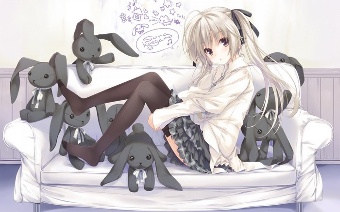 Kasugano Sora from Yosuga no Sora with plush toys