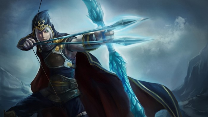 Archer with ice arrows in a fantasy setting