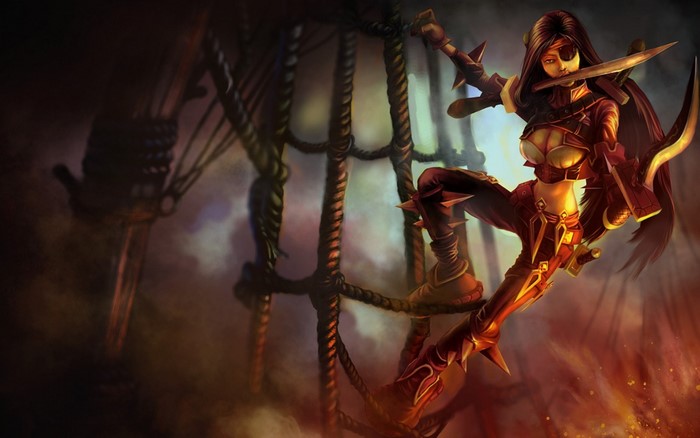 Katarina from League of Legends on a ship