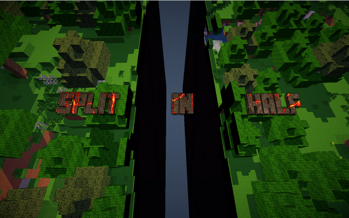 Minecraft Split In Half title screen