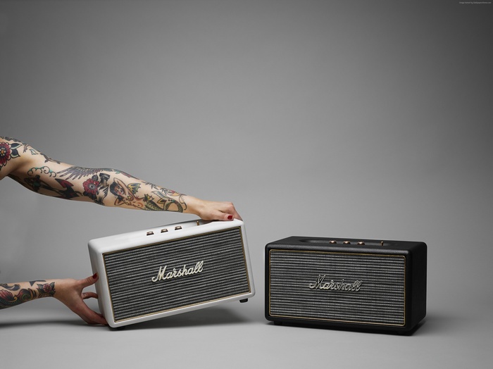 Marshall Stanmore Speakers with Tattooed Arms