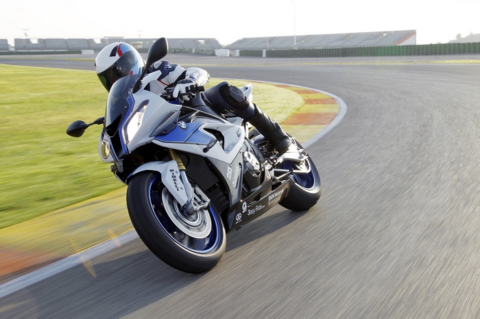 BMW S1000 RR motorcycle on a racing track