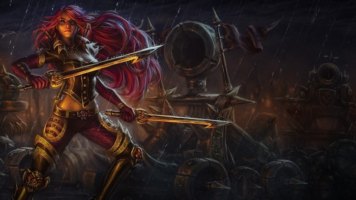 Katarina from League of Legends in the rain