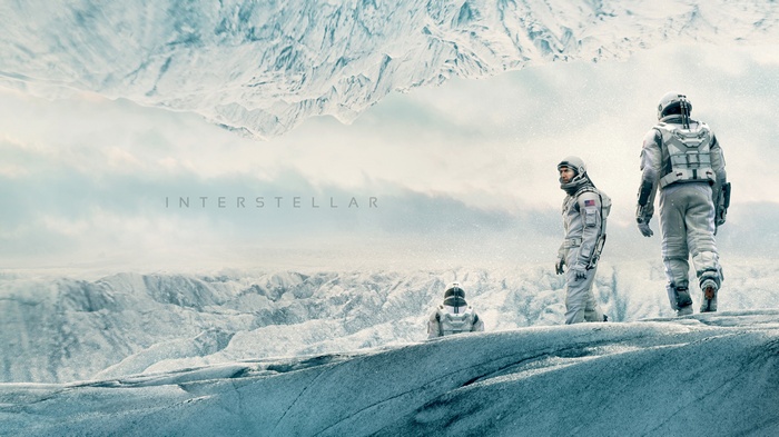 Interstellar movie poster with astronauts