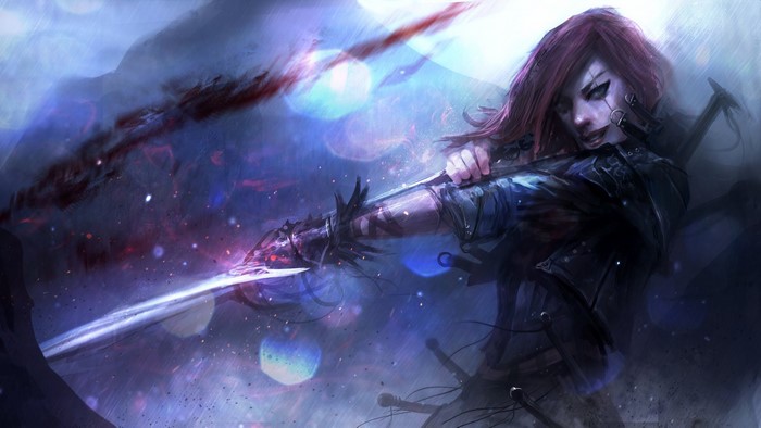 Katarina from League of Legends in space
