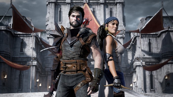 Hawke and Isabela from Dragon Age II