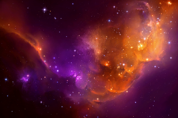 Nebula with stars and cosmic dust