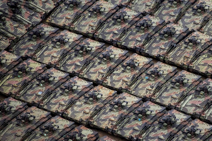 Bundeswehr Marder infantry fighting vehicles in storage