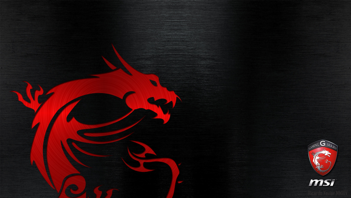 MSI Red Dragon on Black Metallic Background
