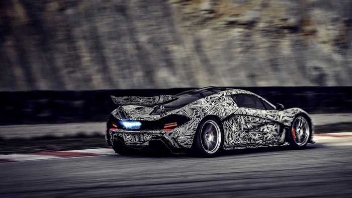 McLaren P1 camouflage on a race track