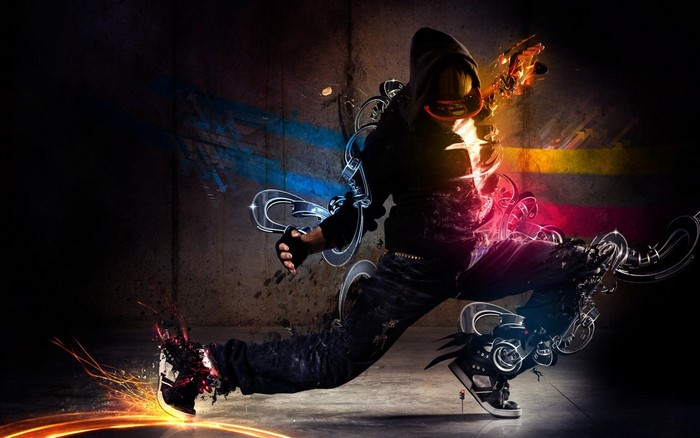 Breakdancer with digital effects