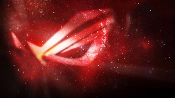 Republic of Gamers logo in a red nebula