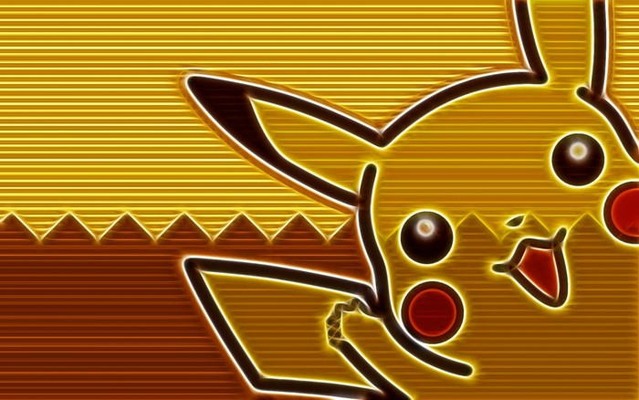 Pikachu from Pokemon Neon Illustration
