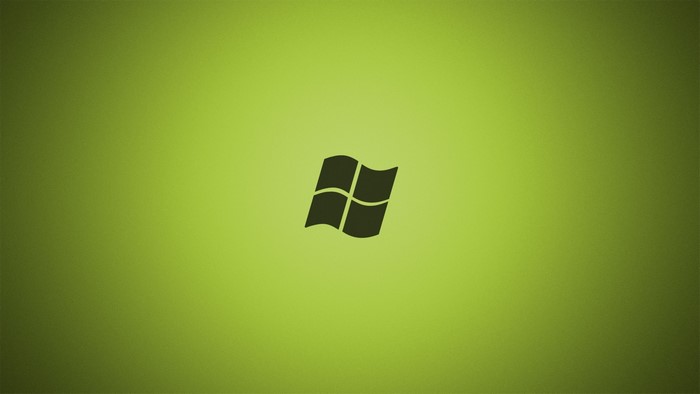 Microsoft Windows logo on a green gradient background