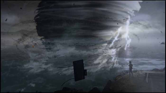Max Caulfield in Life Is Strange during a tornado