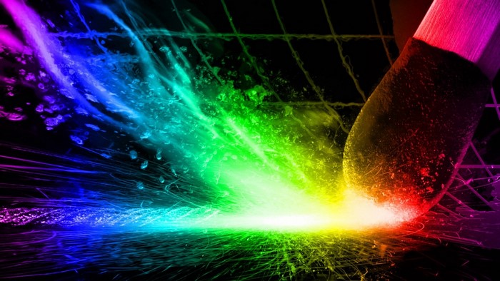 Match striking with rainbow light and sparks