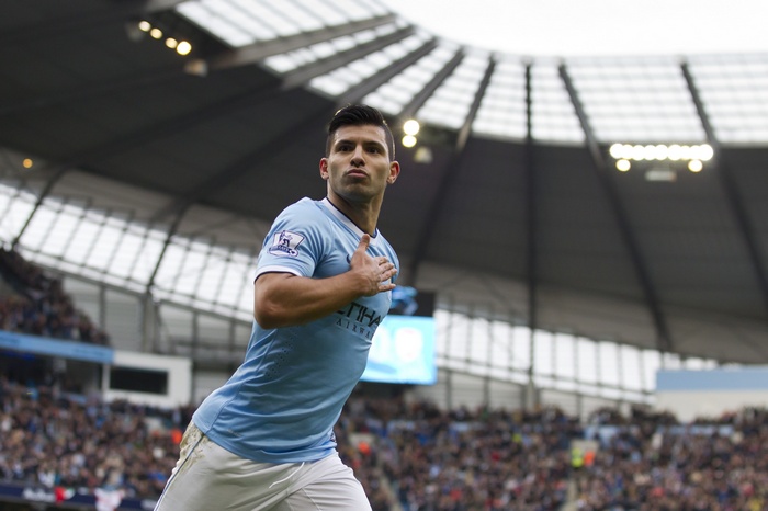 Sergio Agüero celebrating a goal for Manchester City