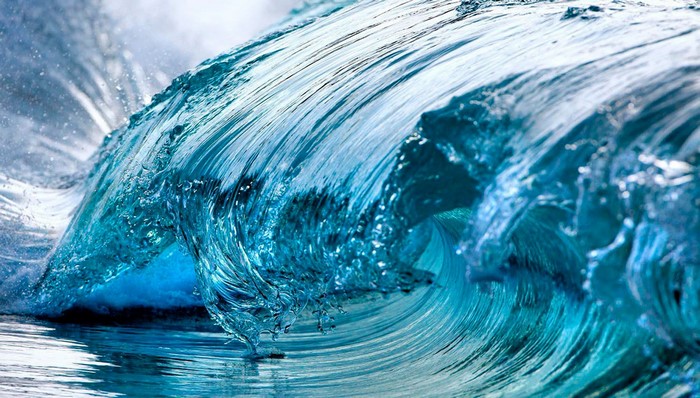 Close-up of a crashing ocean wave