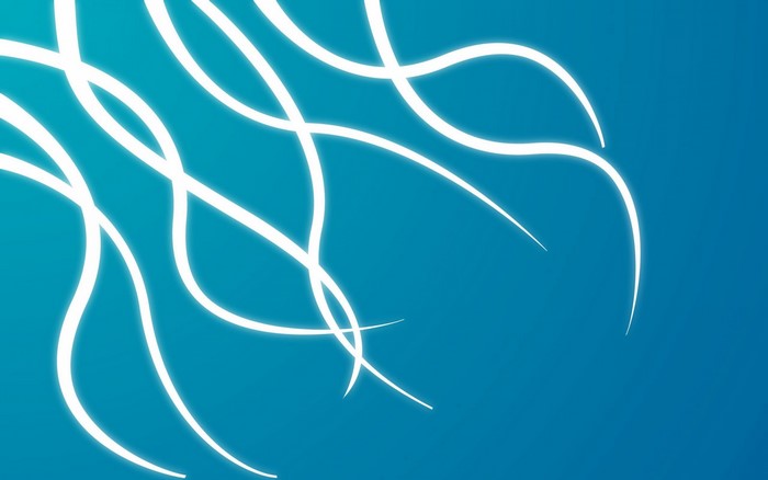 Abstract white lines on blue background
