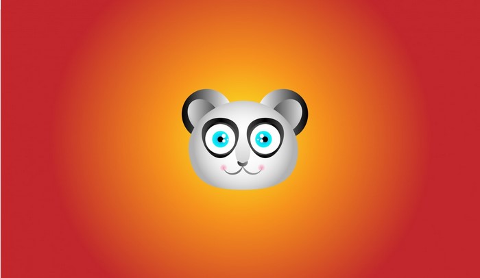 Cartoon panda face illustration