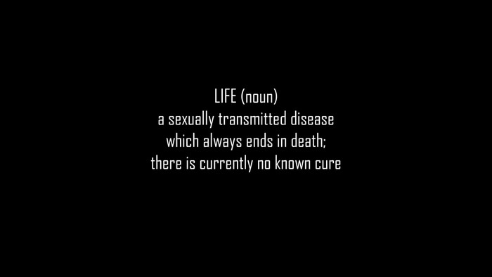Definition of Life as a sexually transmitted disease