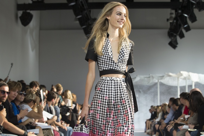Maartje Verhoef on runway at fashion show