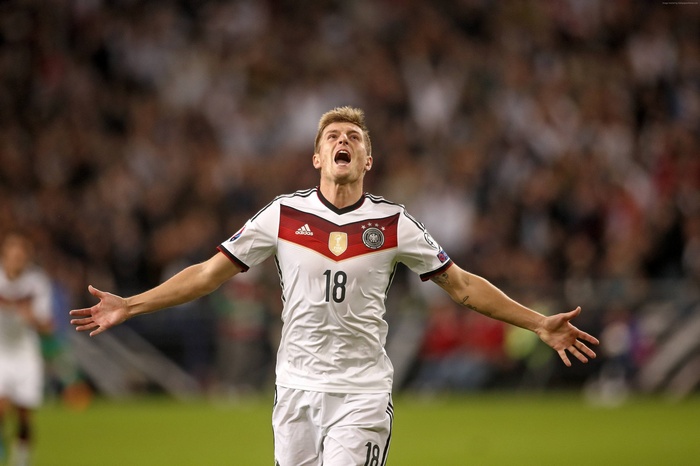Toni Kroos of Germany celebrates a goal