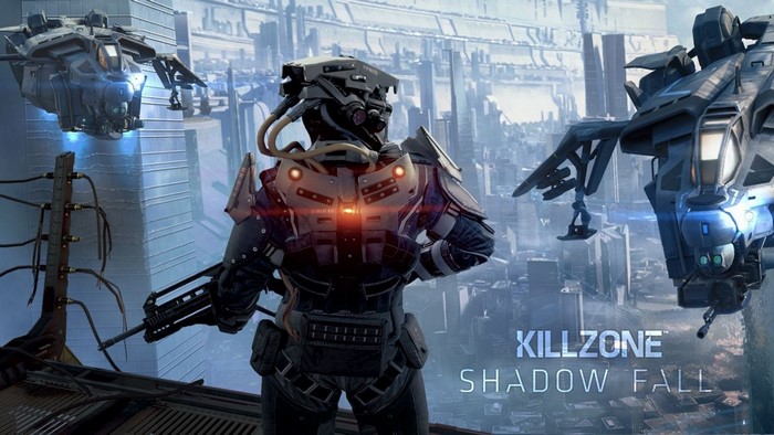 Killzone Shadow Fall screenshot with soldier and aircraft