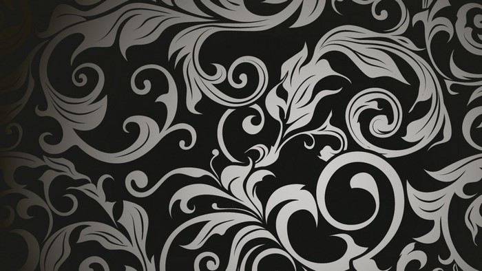 Black and white floral pattern illustration