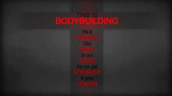 This is Bodybuilding quote on a cross
