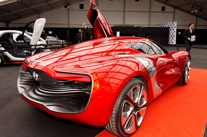 Red Renault DeZir concept electric sports car