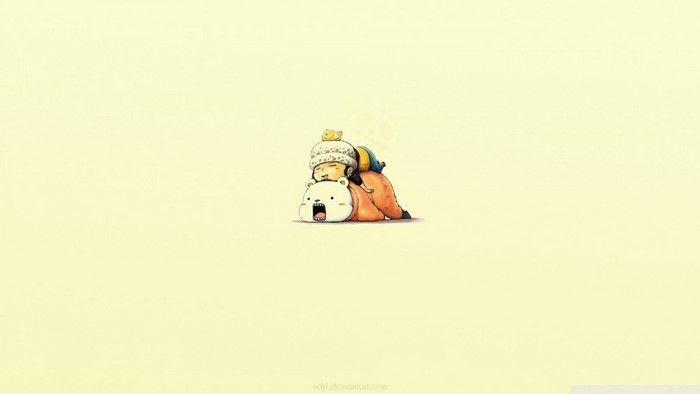 Trafalgar Law from One Piece sleeping on a bear