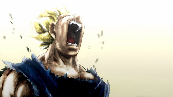 Vegeta from Dragon Ball Z screaming
